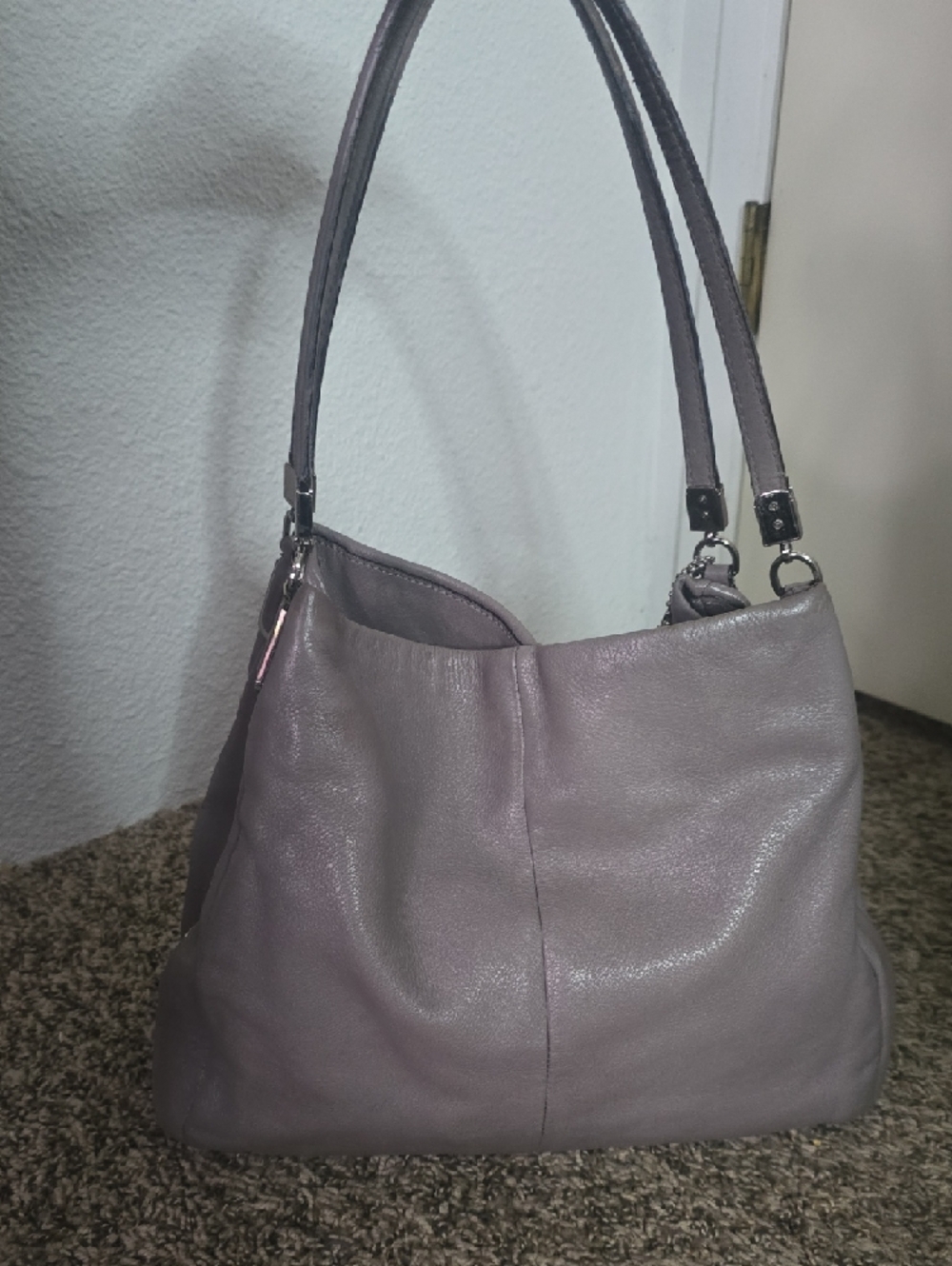 Coach Light Purple Leather Hobo Shoulder Bag W/ Silver Hardware (2 TAGS)(GOOD)💜 - Picture 16 of 16